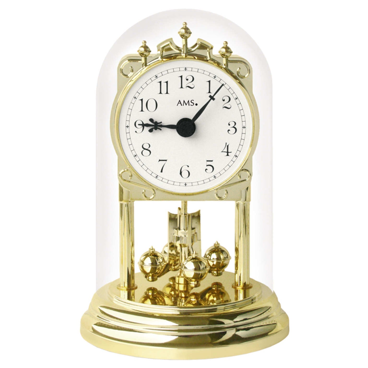 Buy AMS Aurelia Anniversary Glass Dome Mantel Clock 15cm Online Oh Clocks