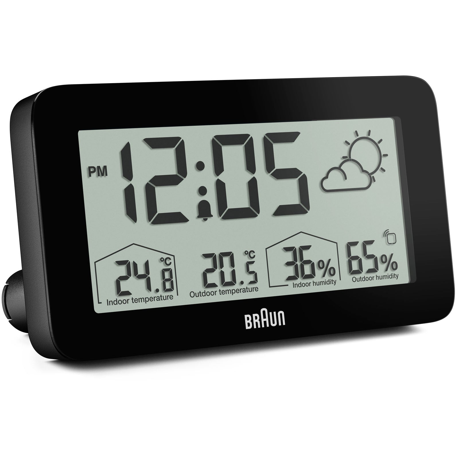 Buy Braun Digital Weather Station Alarm Clock Black 14cm Online Oh Clocks