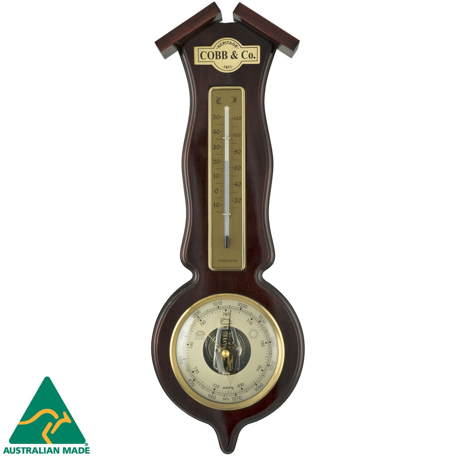 COBB Co Heritage Roof Style Weather Station Gloss Mahogany 50cm 66141 1