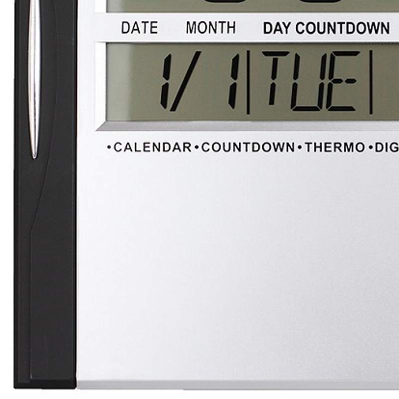 Checkmate Axelrod Multifunctional Digital Wall Clock Black 25cm VGW 608ABlack Back2