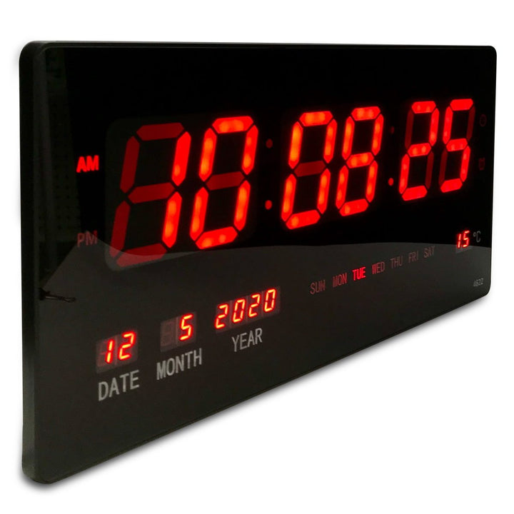 Checkmate Barnet Mains Powered LED Calendar Temp Wall Clock 45cm CTL-4622 3