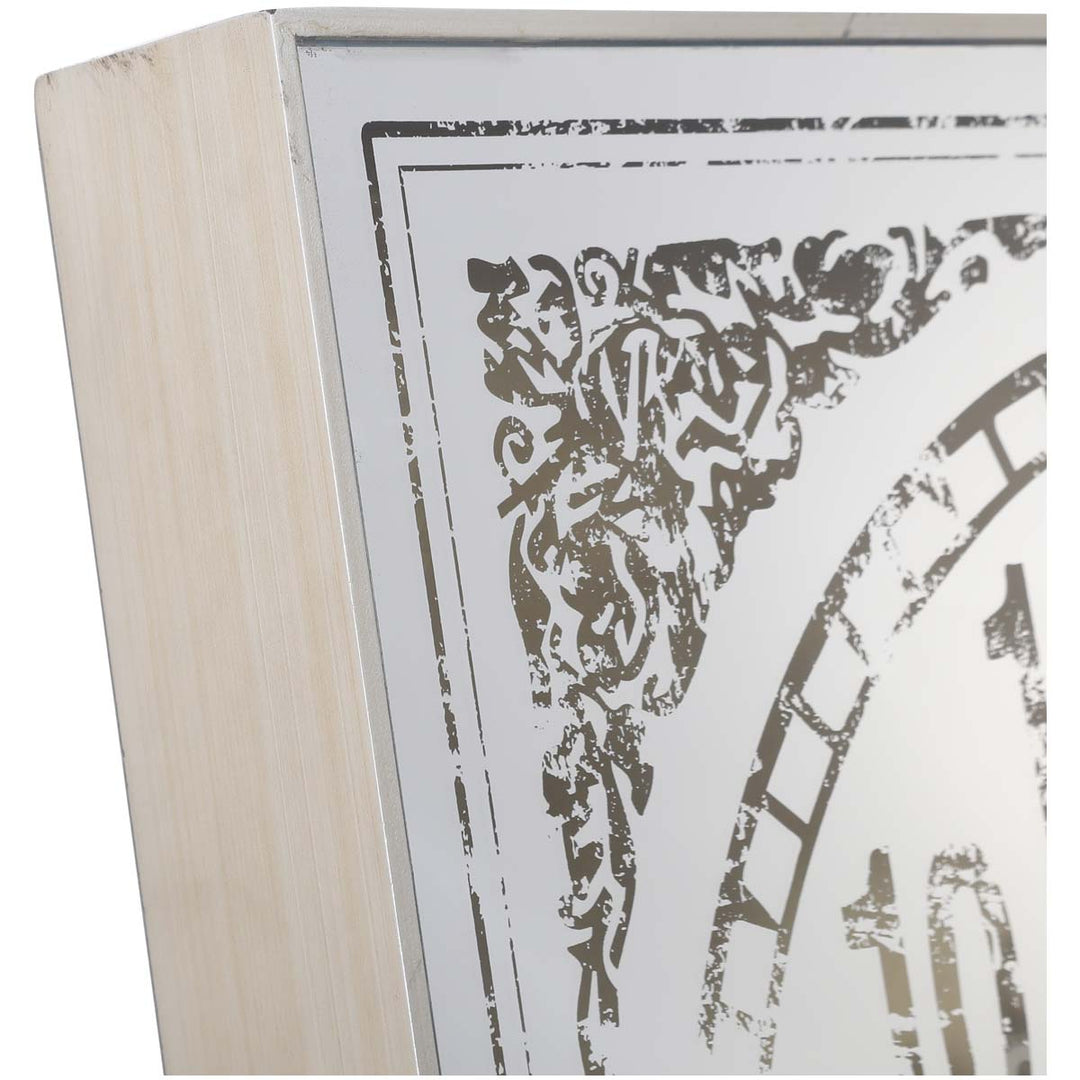 Chilli Decor Ahura Persian Square Mirrored Metal Moving Gears Wall Clock 82cm TQ-Y633 4