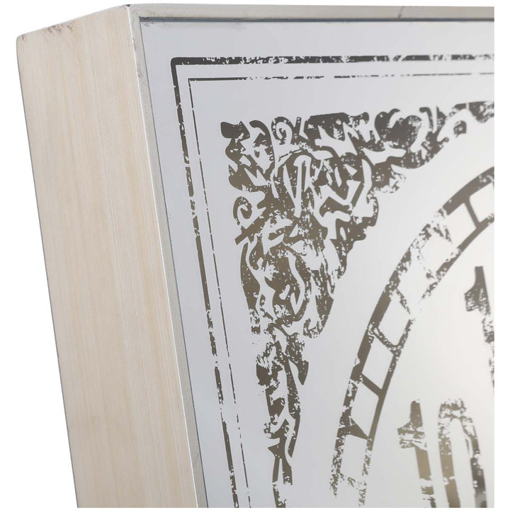 Chilli Decor Ahura Persian Square Mirrored Metal Moving Gears Wall Clock 82cm TQ-Y633 4