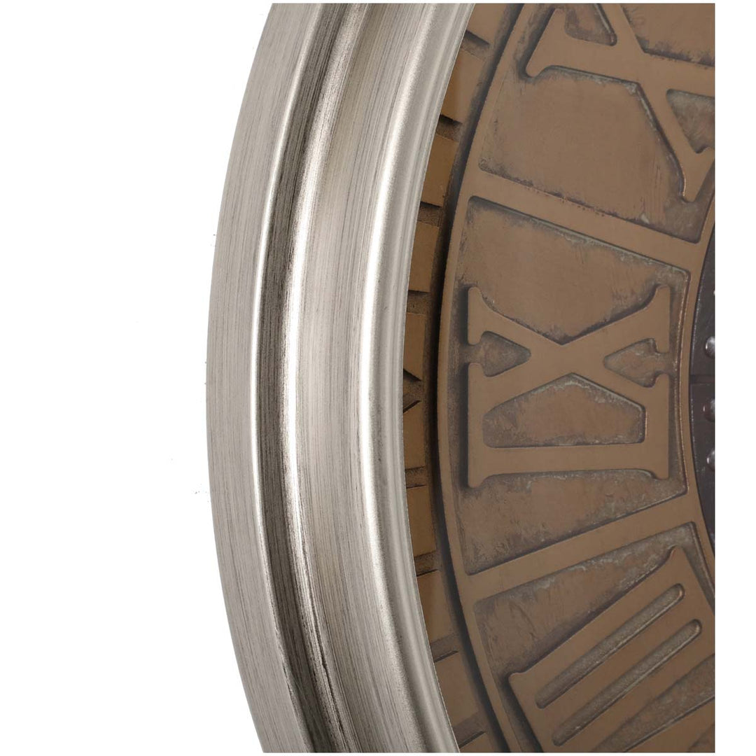 Chilli Decor Arman Persian Rustic Silver Bronze Moving Gears Wall Clock 80cm TQ-Y677 4