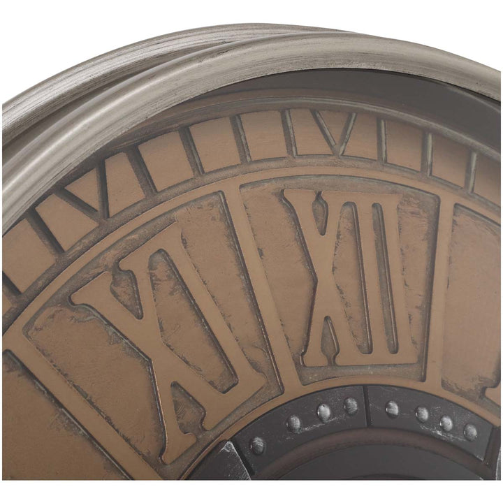 Chilli Decor Arman Persian Rustic Silver Bronze Moving Gears Wall Clock 80cm TQ-Y677 5
