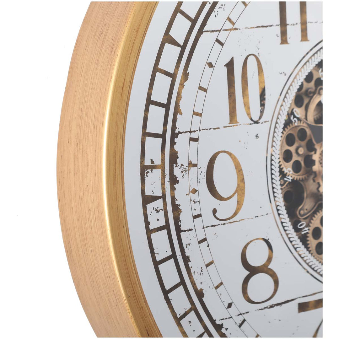 Chilli Decor Chateau Mirrored Gold Metal Moving Gears Wall Clock 80cm TQ-Y673 4
