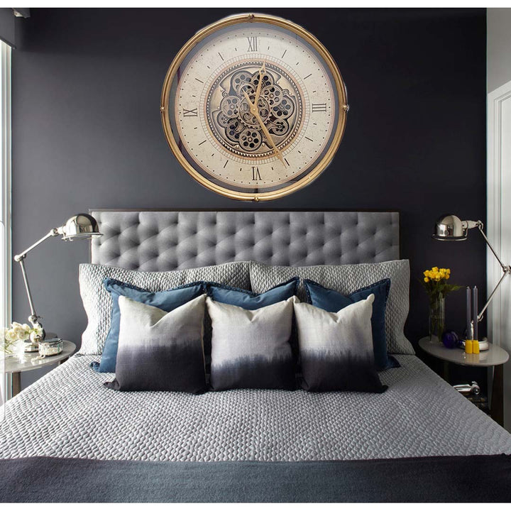 Chilli Decor Compass Golden Metal Moving Gears Wall Clock 60cm TQ-Y678 8