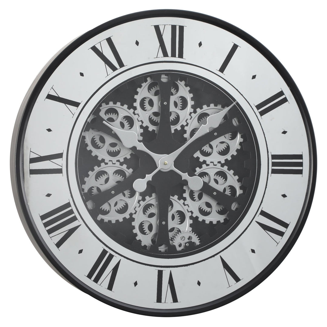 Chilli Decor French Mirrored Metal Moving Gears Wall Clock 60cm TQ-Y731 1