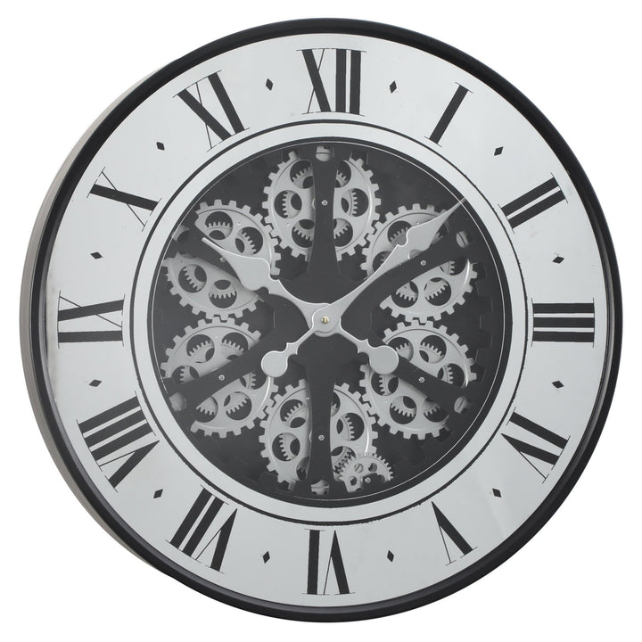 Chilli Decor French Mirrored Metal Moving Gears Wall Clock 60cm TQ-Y731 1