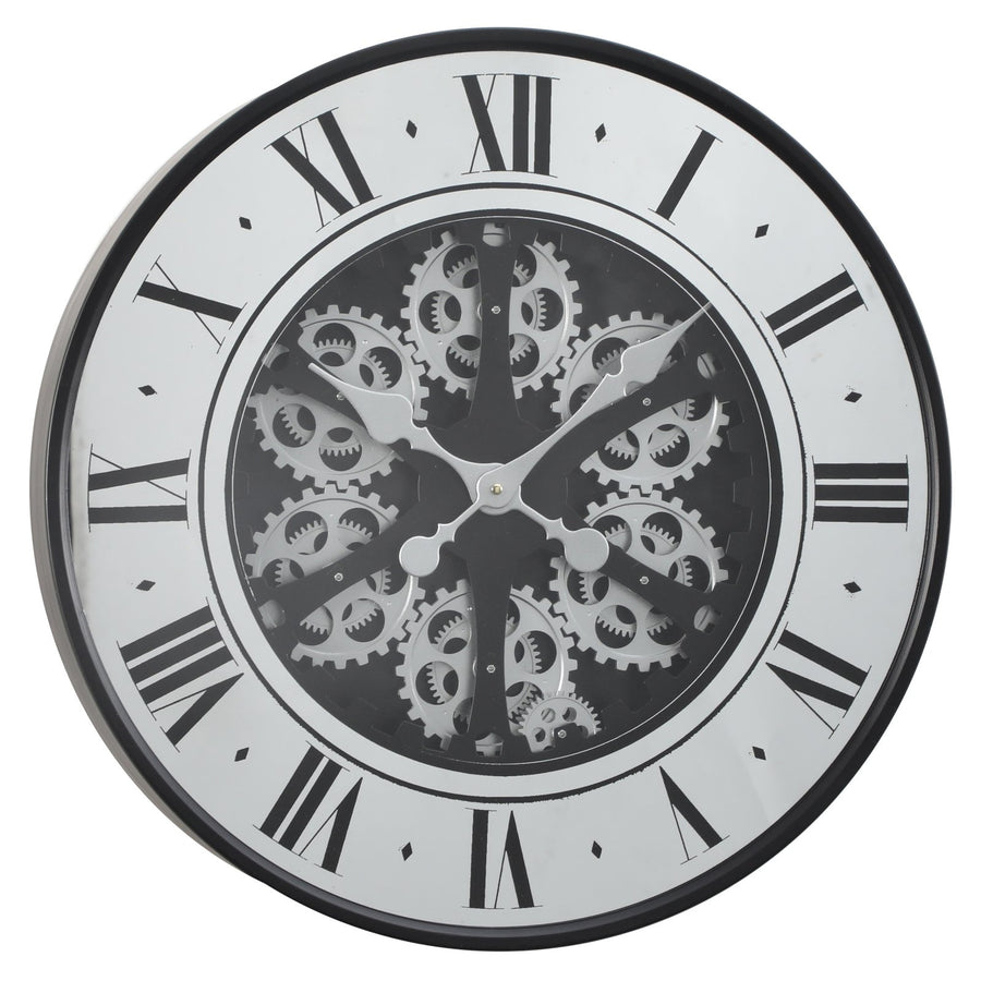 Chilli Decor French Mirrored Metal Moving Gears Wall Clock 60cm TQ-Y731 1