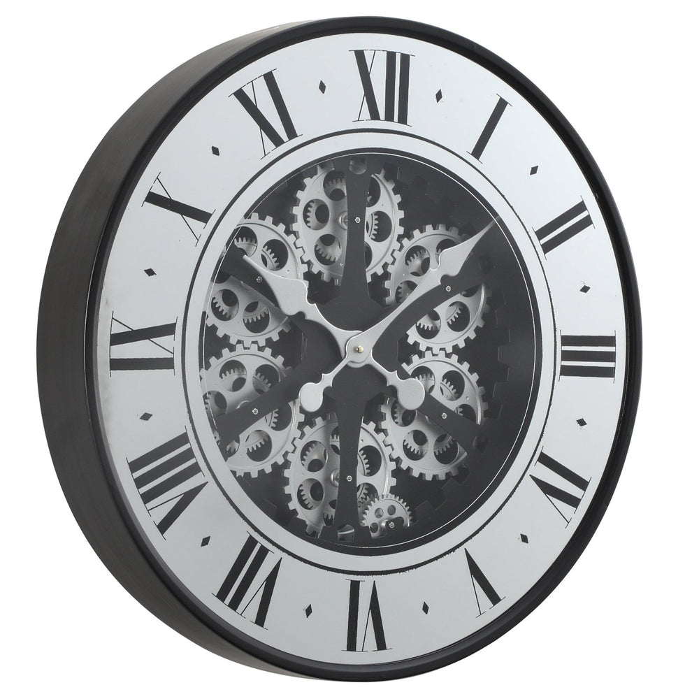 Chilli Decor French Mirrored Metal Moving Gears Wall Clock 60cm TQ-Y731 2
