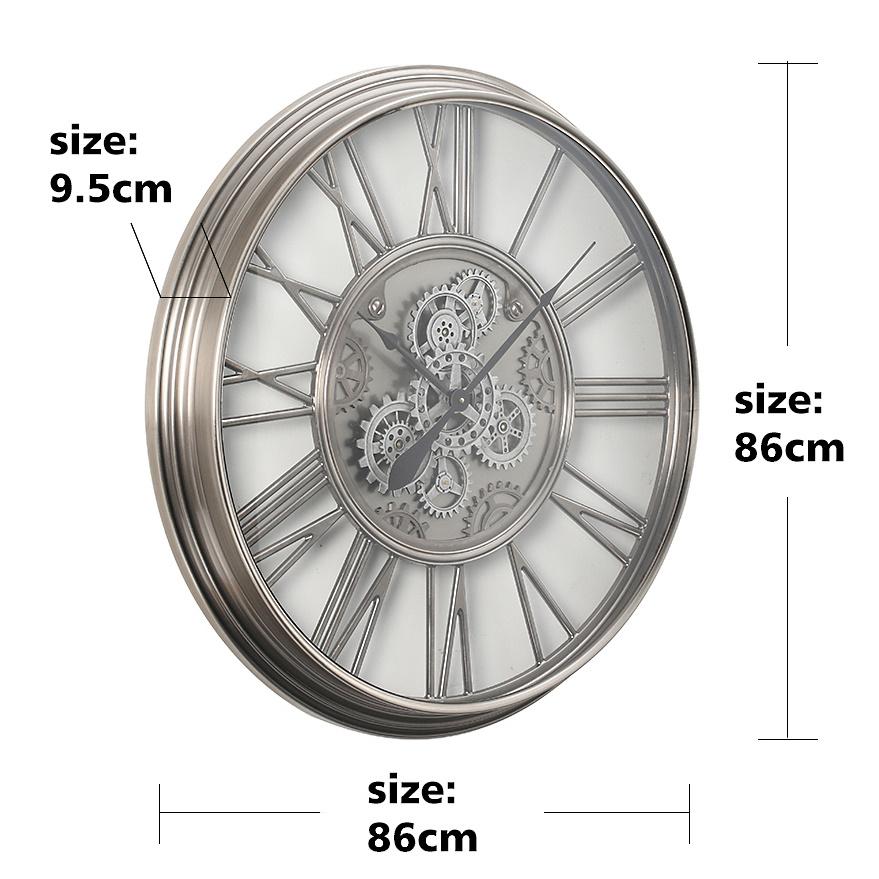 Chilli Decor Greenwich Industrial Metal Moving Gears Wall Clock 86cm TQ-Y725 6