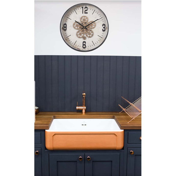 Chilli Decor Harold Gunmetal Grey Moving Gears Wall Clock 46cm TQ-Y714 7