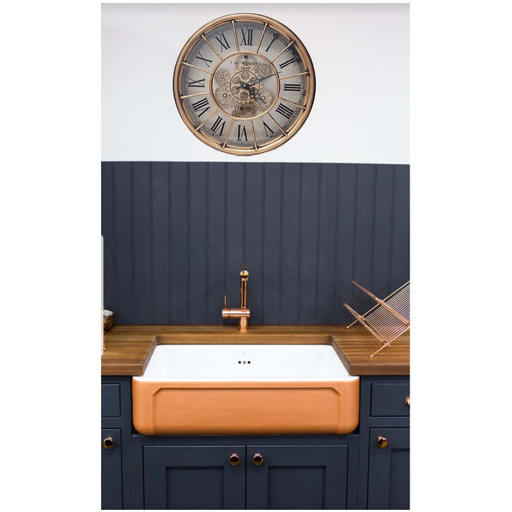 Chilli Decor JD Basset Industrial Metal Moving Gears Wall Clock Copper Wash 47cm TQ-Y685 10