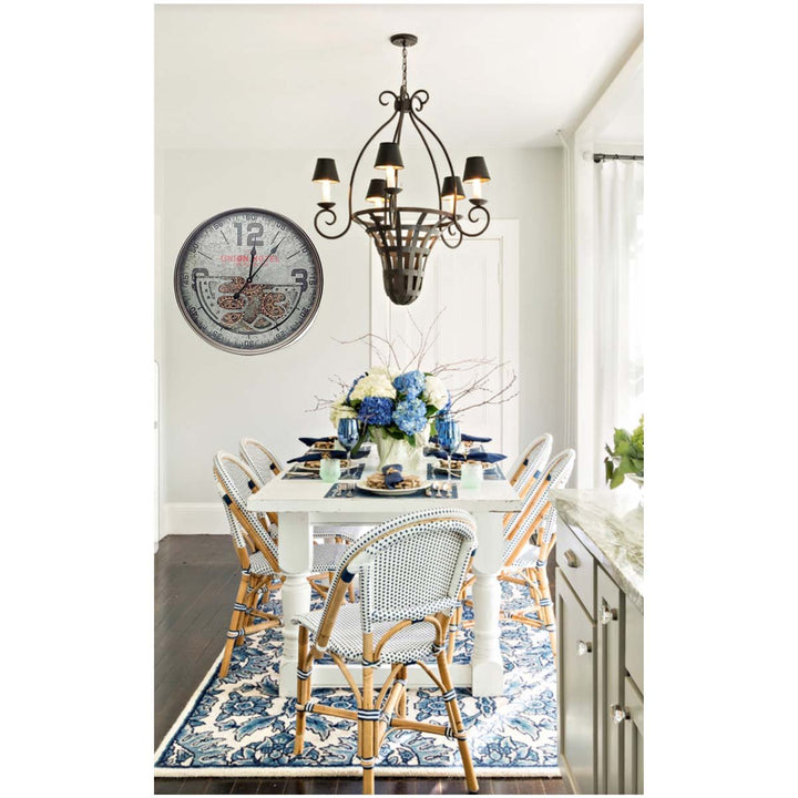 Chilli Decor Paris Union Hotel Silver Metal Moving Gears Wall Clock 60cm TQ-Y663 10