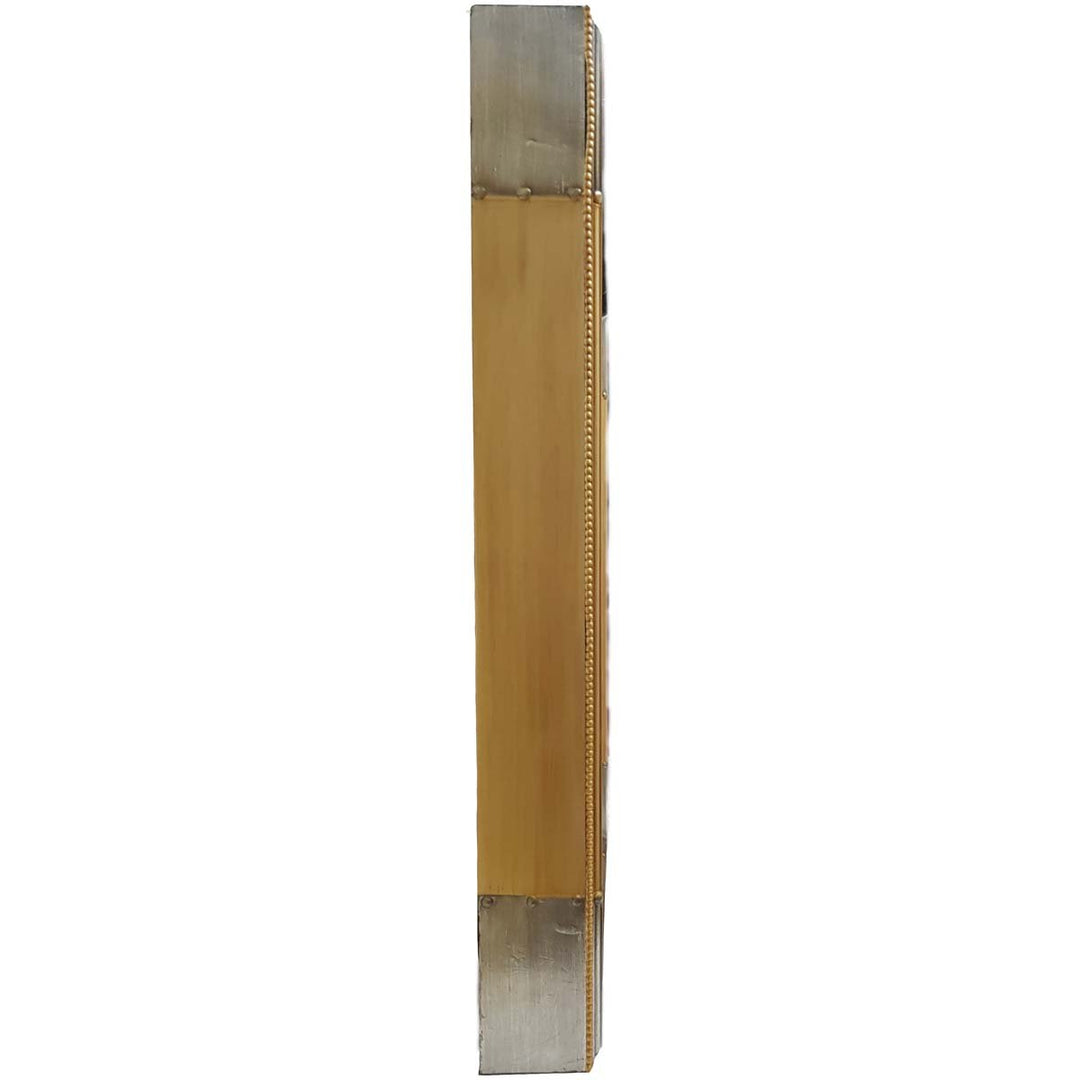 Chilli Decor Roma Square Rustic Gold Silver Metal Moving Gears Wall Clock 80cm TQ-Y658 4