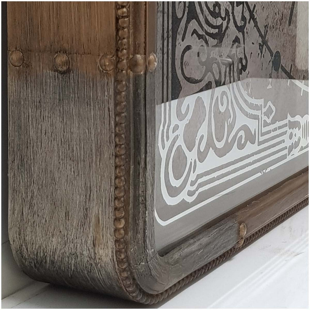 Chilli Decor Rune Square Rustic Gold SIlver Mirrored Moving Gears Wall Clock 80cm TQ-Y659 5