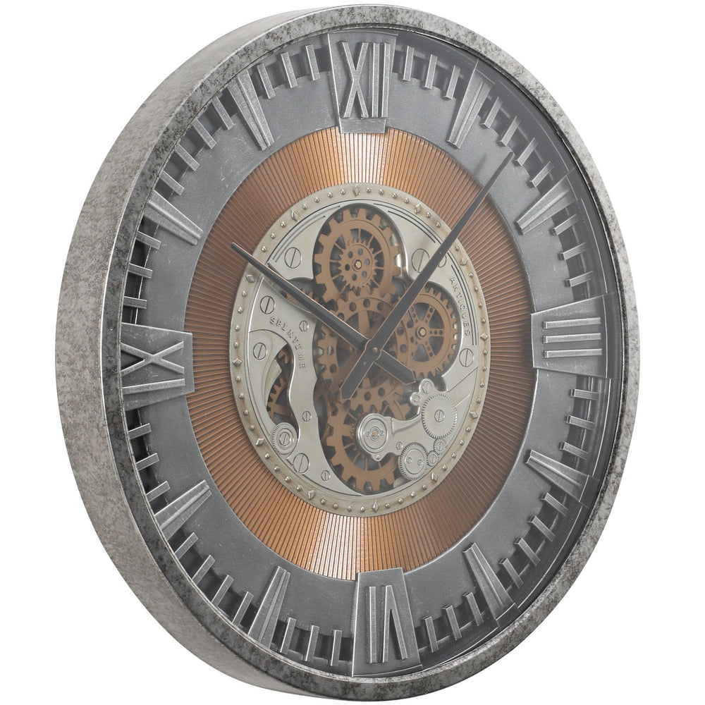 Chilli Decor Spin Time Industrial Metal Moving Gears Wall Clock 79cm TQ-Y726 2