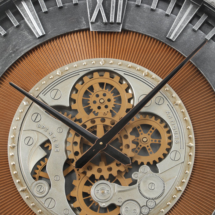 Chilli Decor Spin Time Industrial Metal Moving Gears Wall Clock 79cm TQ-Y726 3