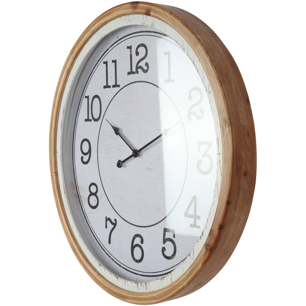 Distressed Nordic Wooden Glass Face Wall Clock 60cm 56005CLK 2