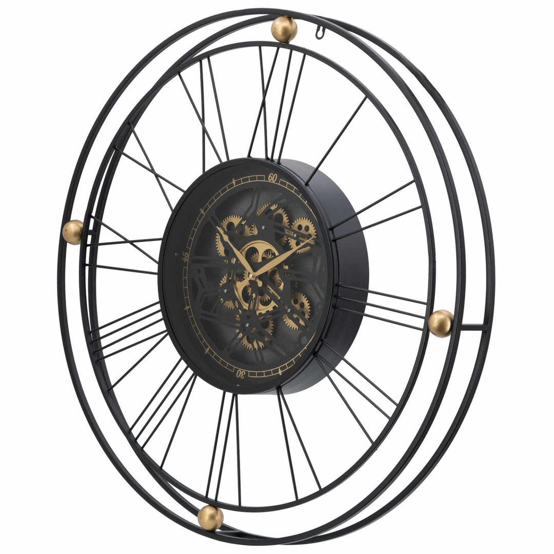 Divinity Traveler Floating Roman Metal Moving Gears Wall Clock 80cm 78666DS 2