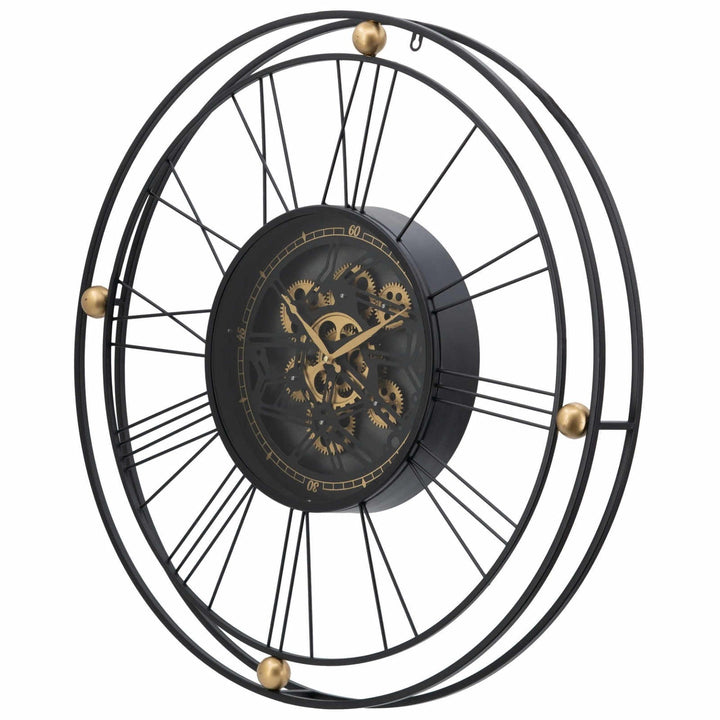 Divinity Traveler Floating Roman Metal Moving Gears Wall Clock 80cm 78666DS 2