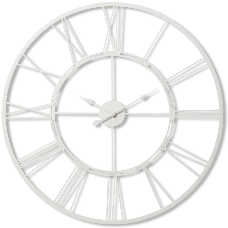 Elme Living Kingston Metal Skeleton Floating Roman Wall Clock White 101cm WL.012.WH 1