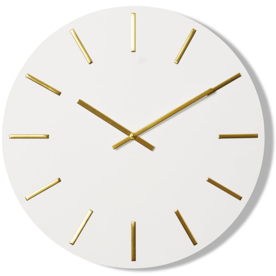 Elme Living Maddox Classic Markers Wall Clock White and Gold 50cm WL.014.WHGD 1