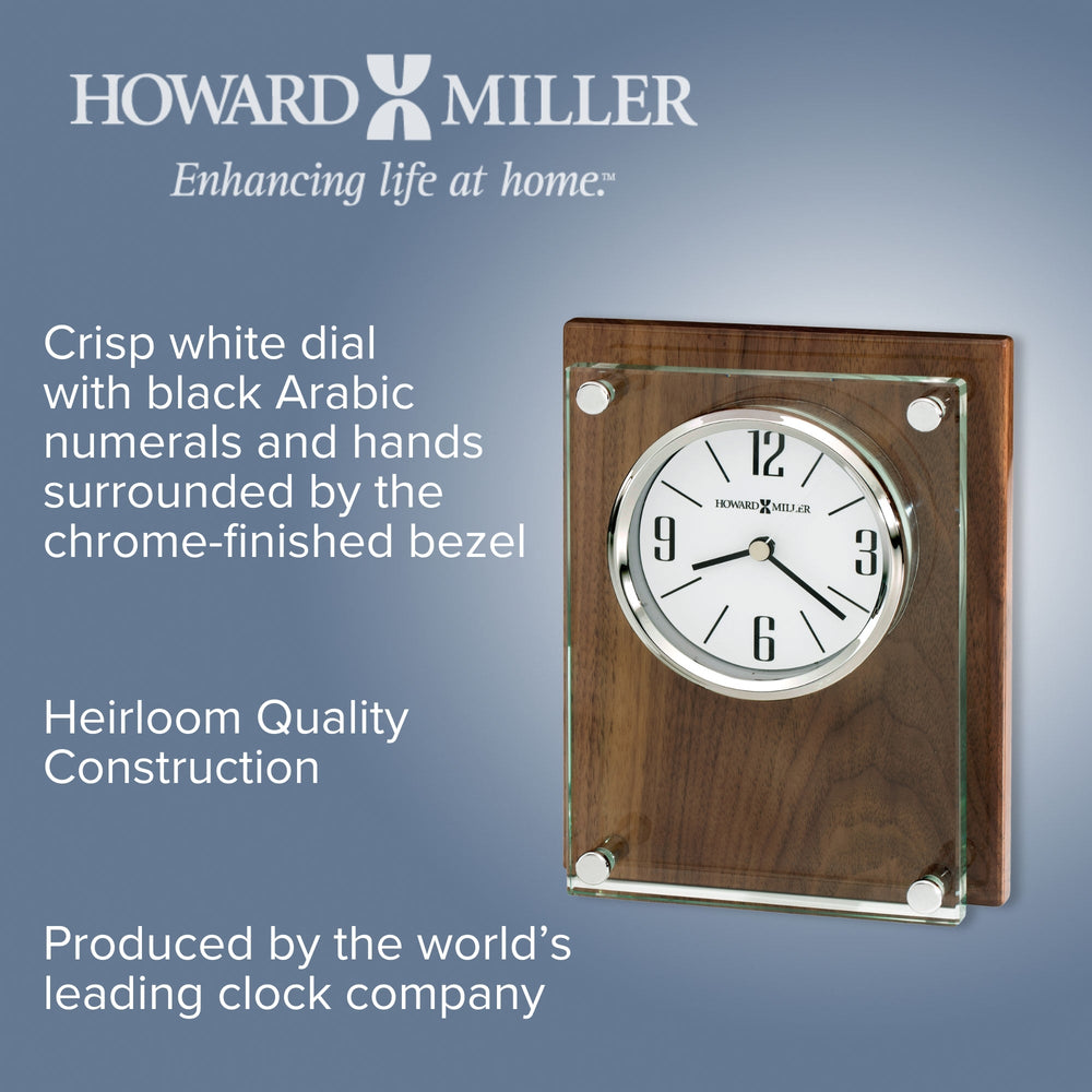 Howard Miller Amherst Desk Clock Black Piano Finish 18cm 645776 2