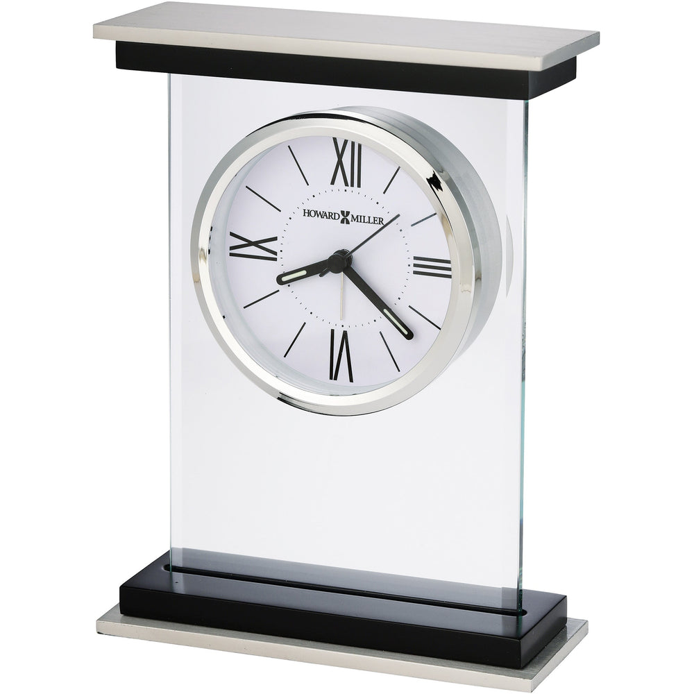 Howard Miller Bryant Alarm Clock Black Satin Silver 18cm 645833 2