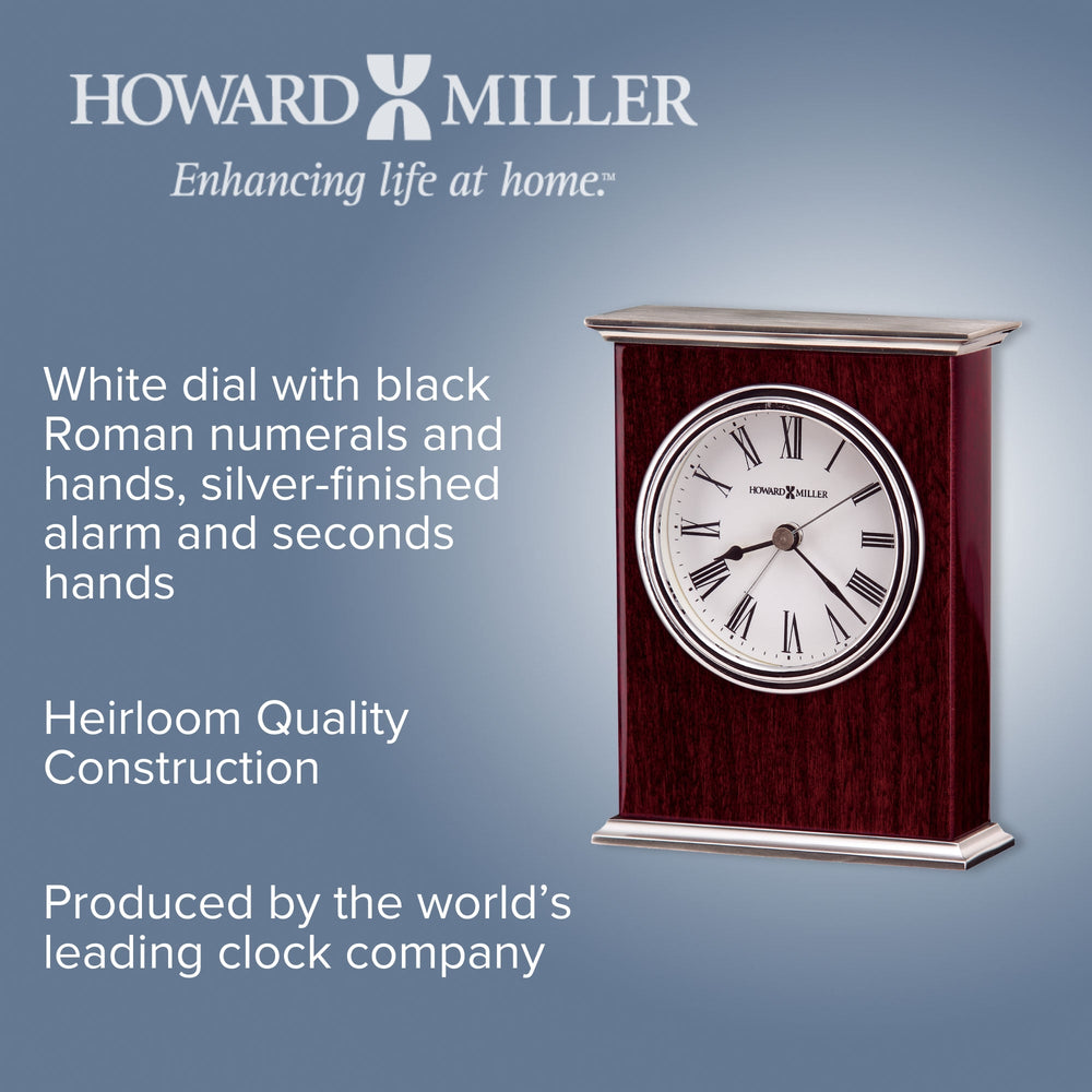 Howard Miller Kentwood Alarm Clock Dark Wood 14cm 645481 2