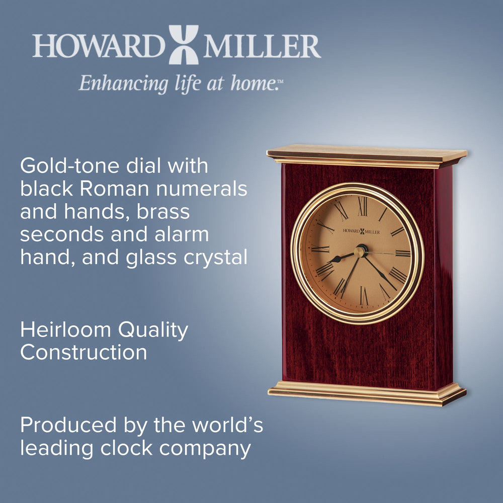 Howard Miller Laurel Alarm Clock Dark Wood 14cm 645447 2