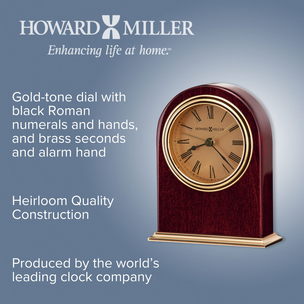 Howard Miller Parnell Alarm Clock Dark Wood 14cm 645287 2