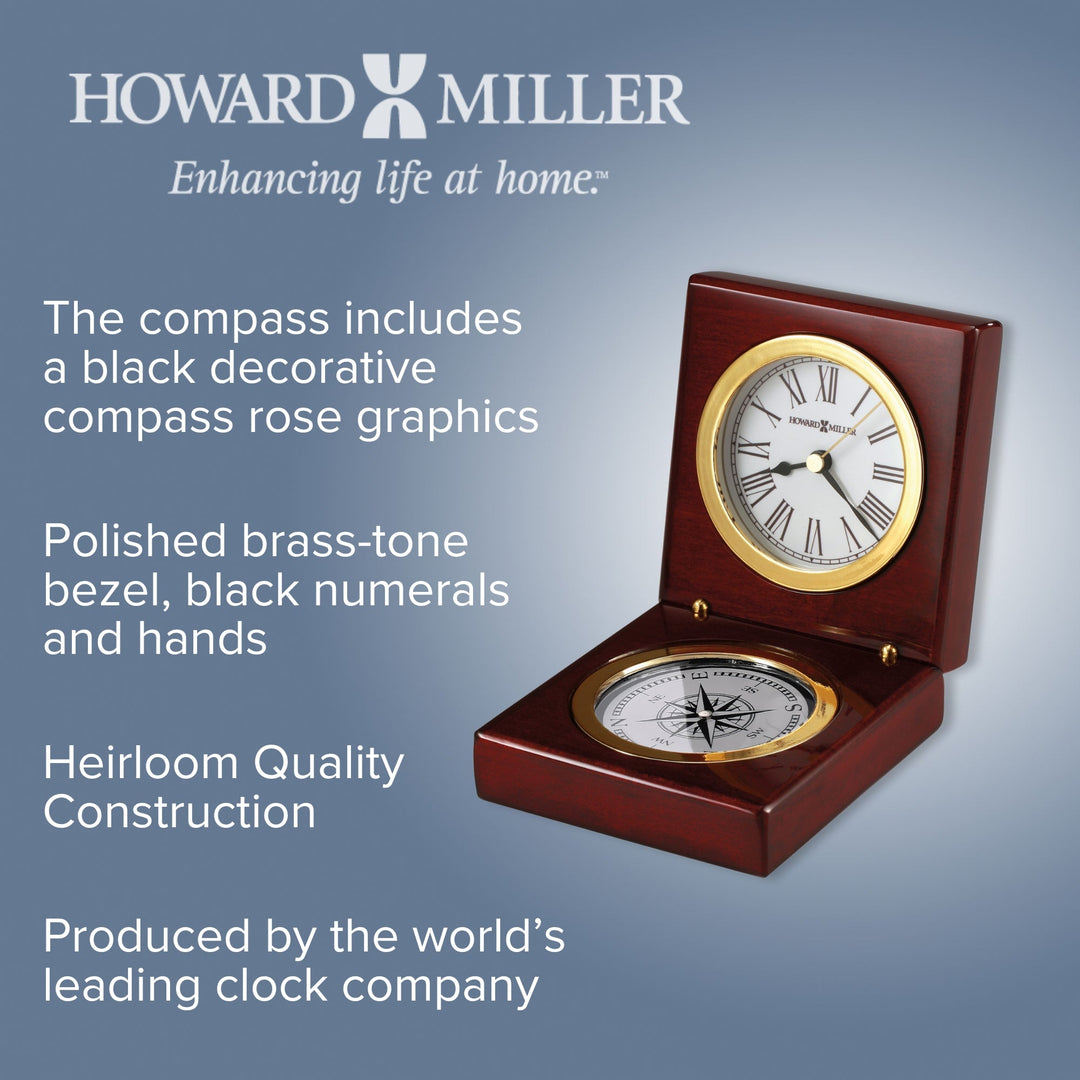 Howard Miller Pursuit Desk Clock Dark Wood 9cm 645730 3