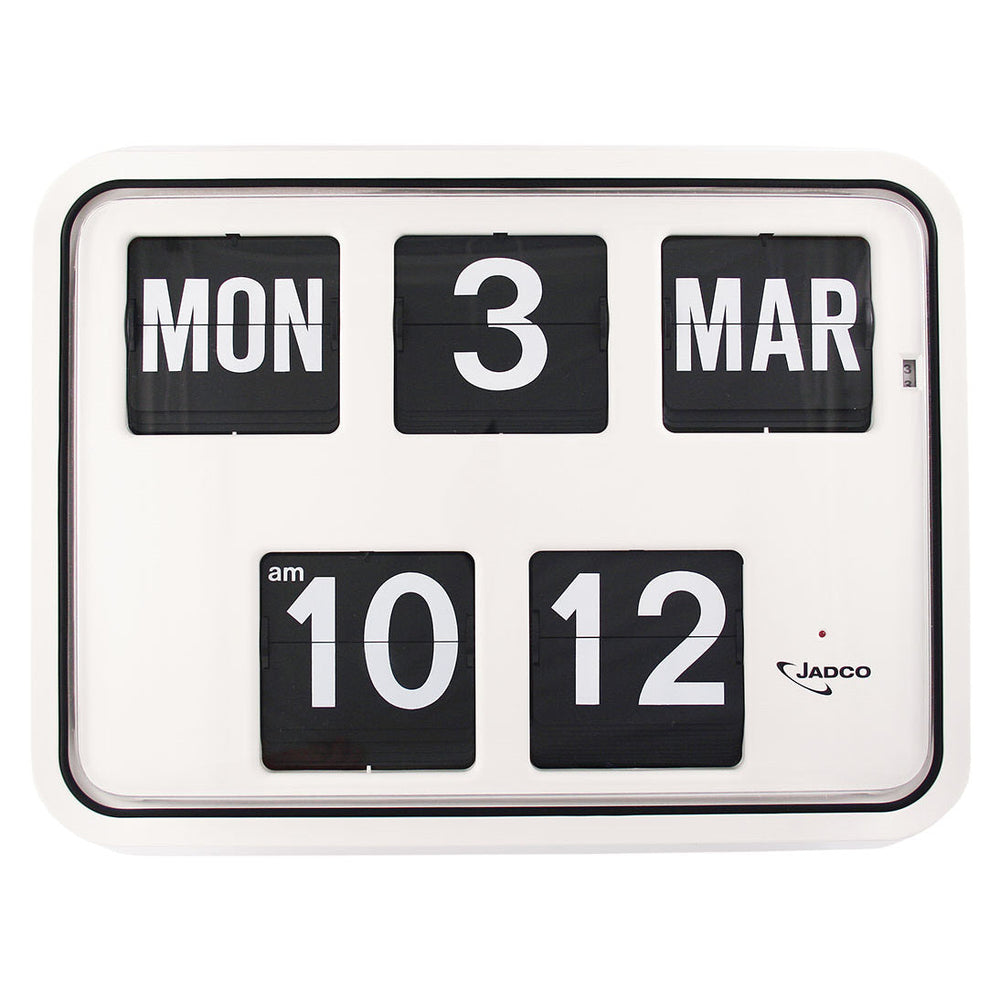 Jadco Reserve Mains Powered Calendar Flip Wall Clock 24hr 42cm MQ1724HR 1