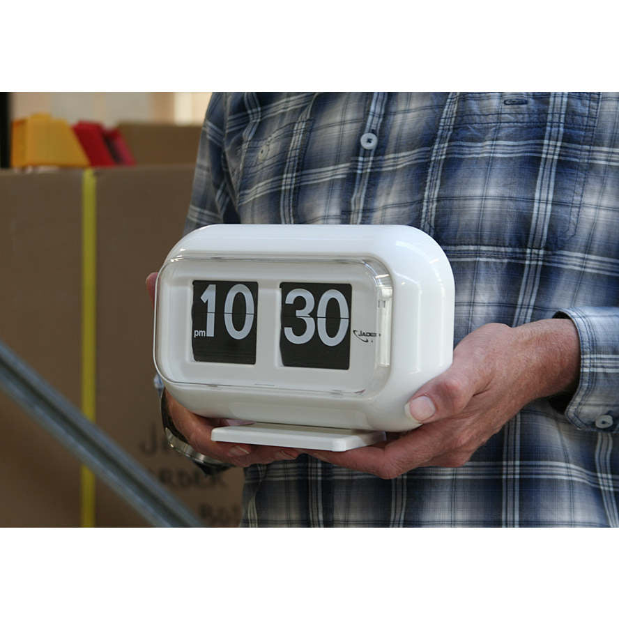 Jadco Wolly Digital Flip Card Wall and Desk Clock 12hr White 23cm QT3512HR 3