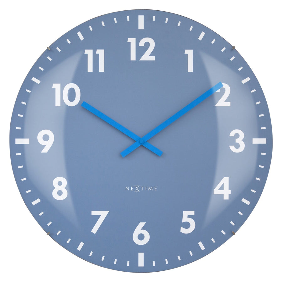 NeXtime Duomo Domed Glass Wall Clock Blue 50cm 573298BL 1