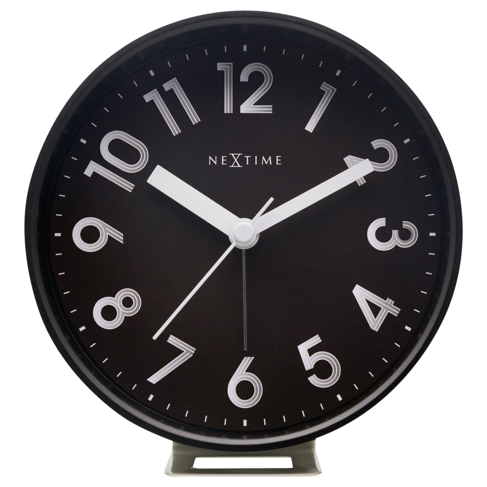 Buy NeXtime Reflect Wall or Desk Alarm Clock Black 14cm Online Oh Clocks