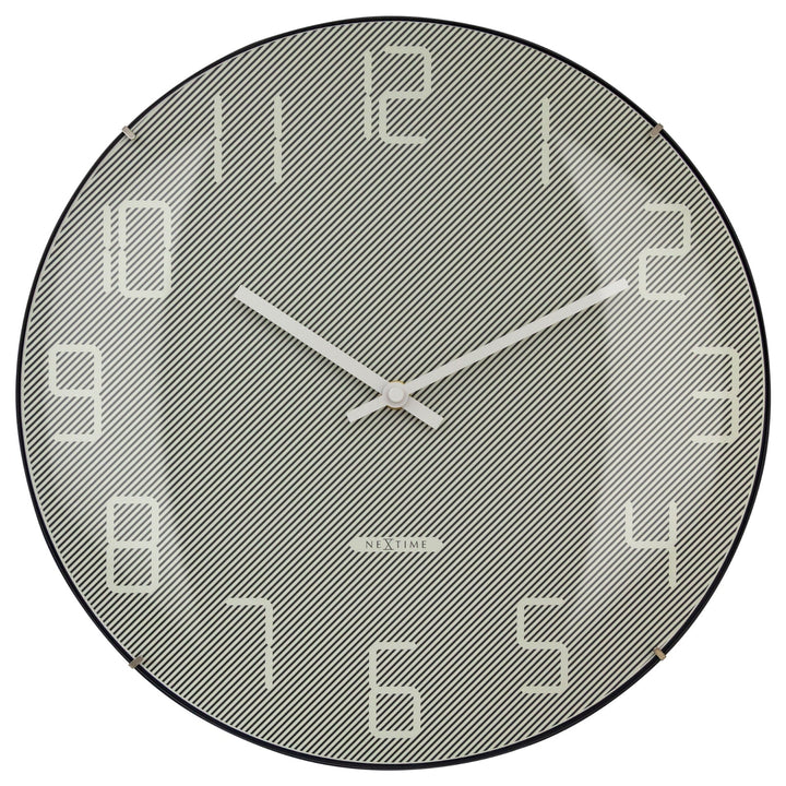 NeXtime Shade Domed Glass Wall Clock Grey 35cm 573299GS 1