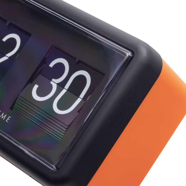 NeXtime Small Flip Wall or Desk Clock Black Orange 18cm 575228OR 5