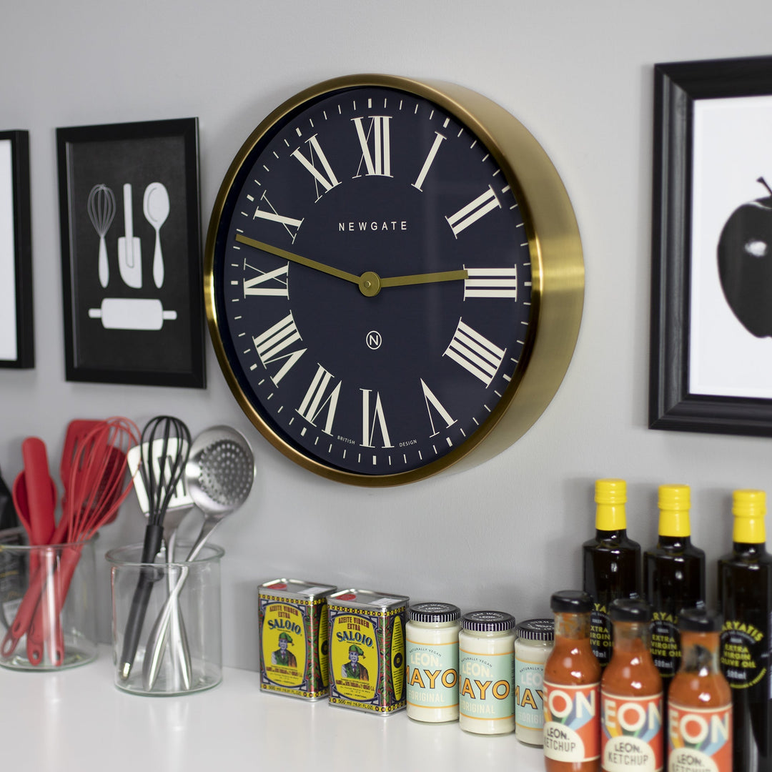 Newgate Mr Butler Wall Clock Radial Brass and Petrol Blue 45cm NGPUT735RAB 5