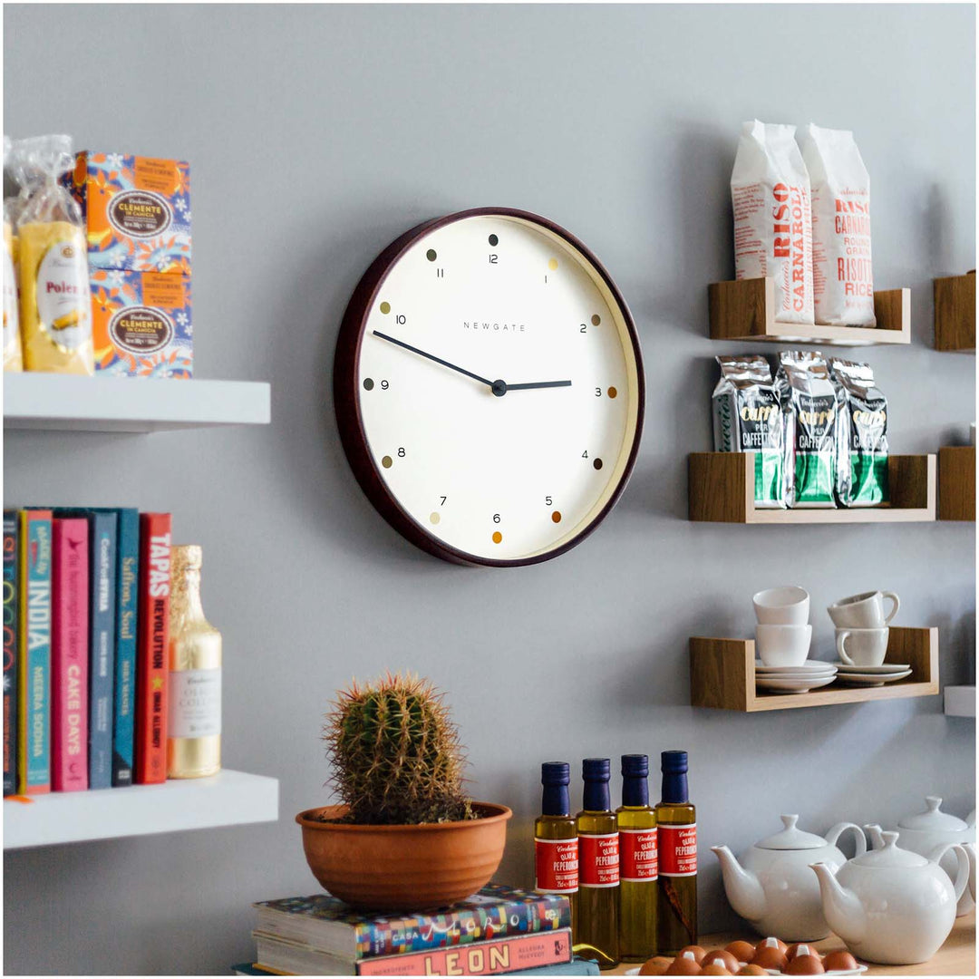 Newgate Mr Clarke Dark Wood Wall Clock Dot Dial 40 41cm NGMRC161DPLY40 3