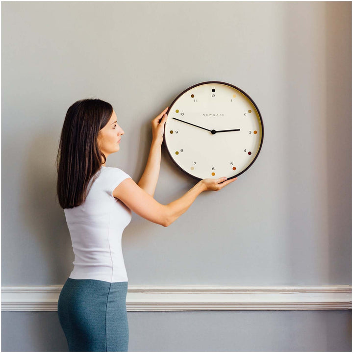 Newgate Mr Clarke Dark Wood Wall Clock Dot Dial 40 41cm NGMRC161DPLY40 4