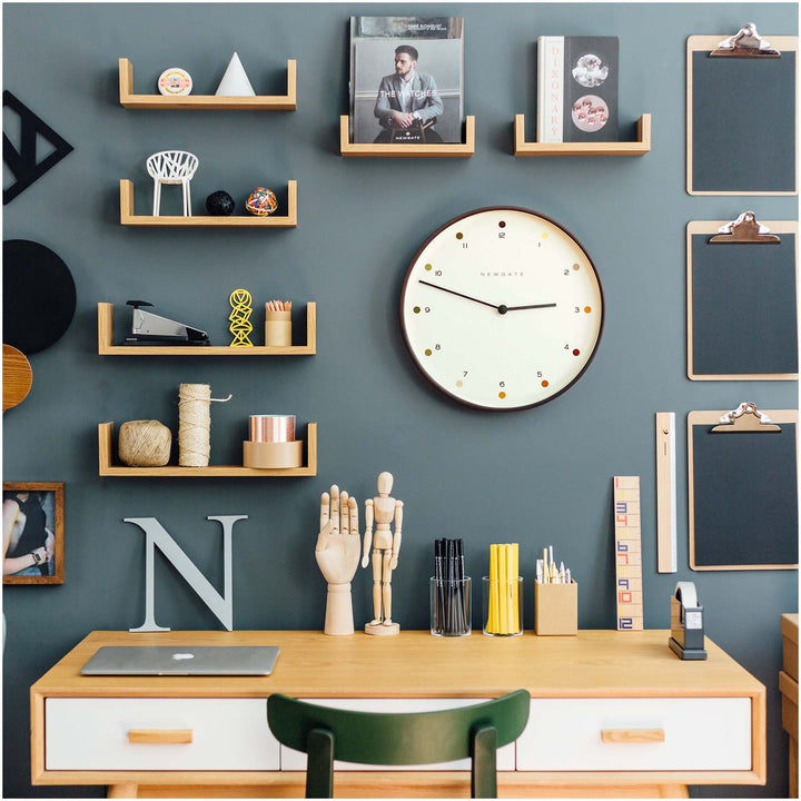 Newgate Mr Clarke Dark Wood Wall Clock Dot Dial 40 41cm NGMRC161DPLY40 5