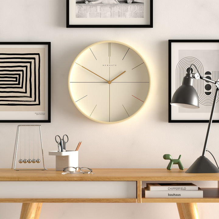 Newgate Mr Clarke Hockey Pale Wood Wall Clock Cream Dial 41cm NGMRC378PLY40 3