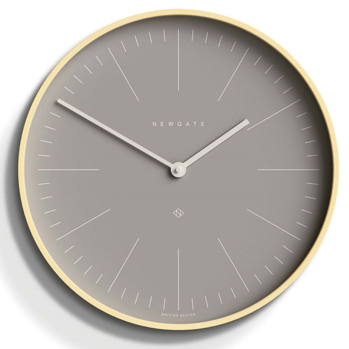 Newgate Mr Clarke Pale Wood Wall Clock Clay Grey Dial 41cm NGMRC147PLY40 1