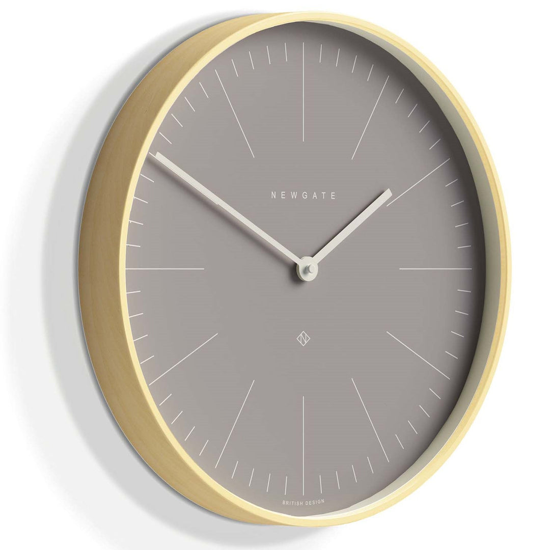 Newgate Mr Clarke Pale Wood Wall Clock Clay Grey Dial 41cm NGMRC147PLY40 2