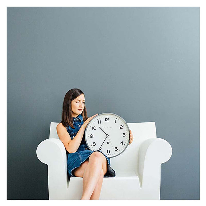 Newgate Number Three Echo Wall Clock Silicone Grey 38cm NGNUMTHR129PGY 5