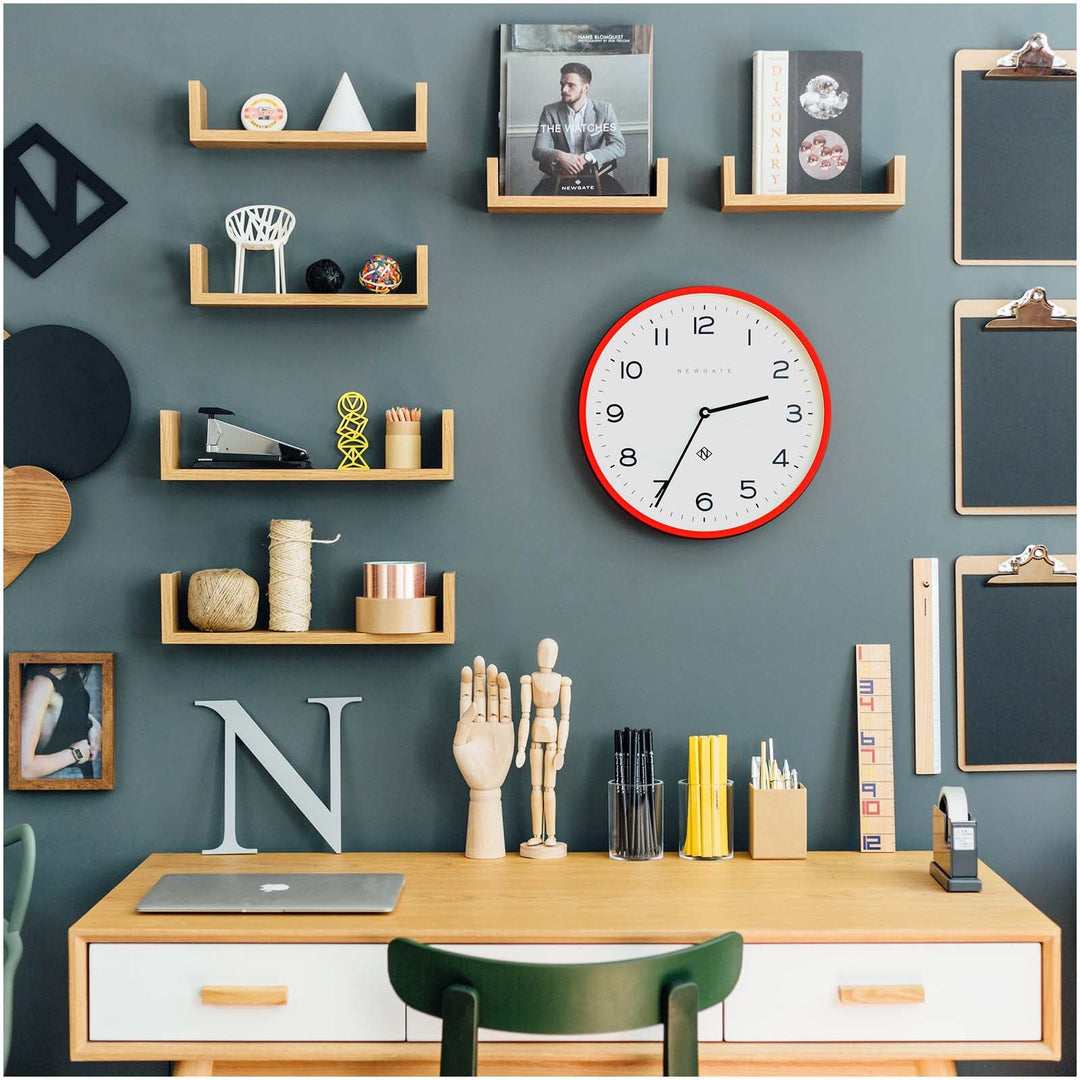 Newgate Number Three Echo Wall Clock Silicone Red 38cm NGNUMTHR129FER 3