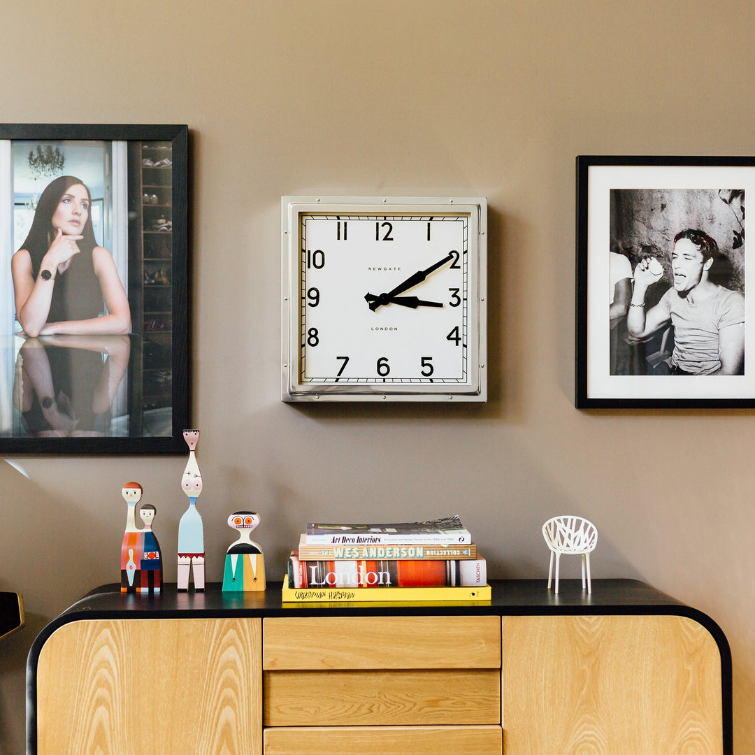 Newgate Quad Square Stainless Steel Wall Clock 40cm NGQUAD42CH 3